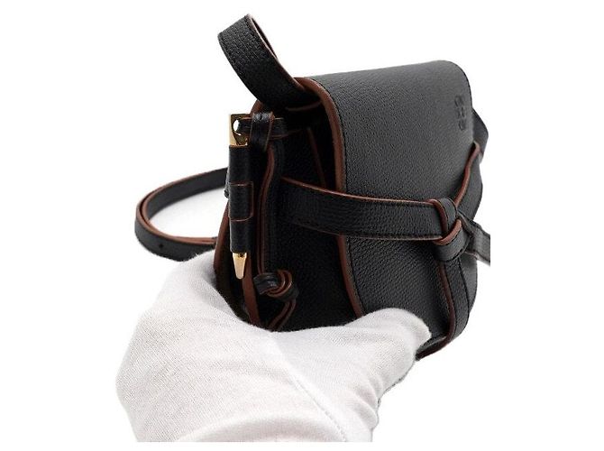 Loewe Borsa a spalla e crossbody Mini Gate in vitello nero - vista 8