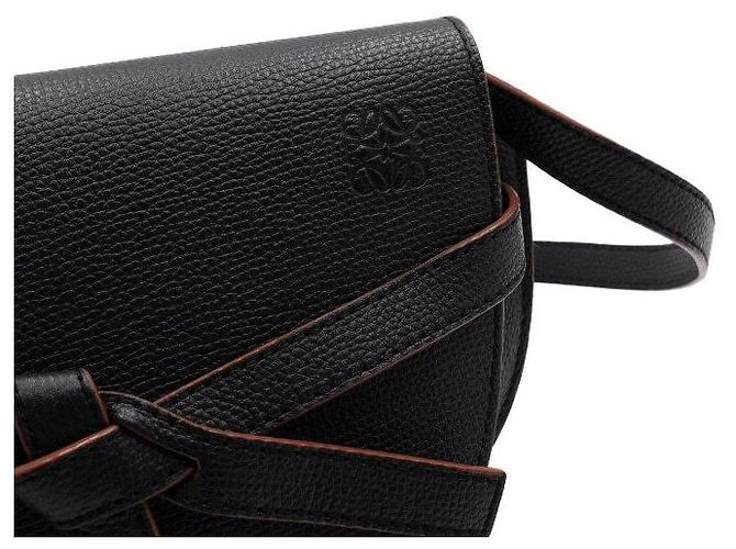 Loewe Borsa a spalla e crossbody Mini Gate in vitello nero - vista 9