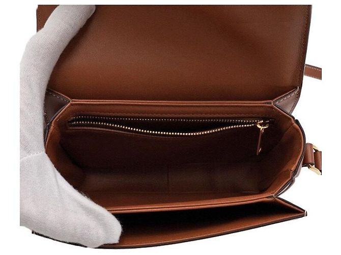 Céline Borsa a spalla e a tracolla Triomphe Small in tela bianca Bianco - vista 5