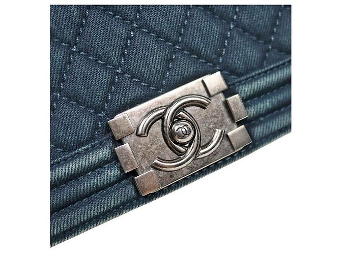 Chanel Medium Boy Bag Denim Blue - view 9