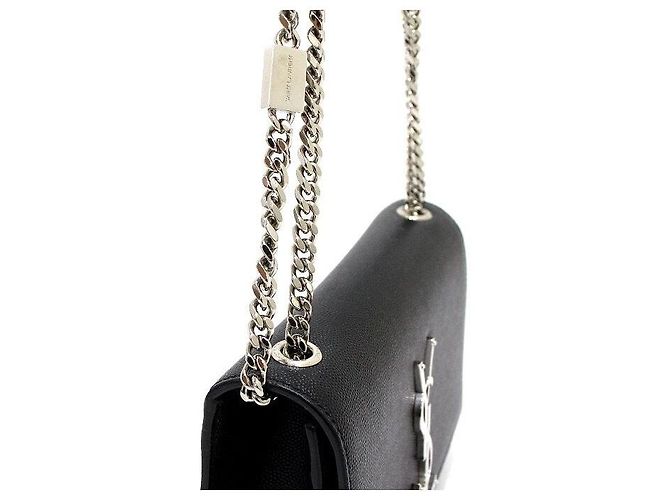 Saint Laurent Bolso de hombro y bandolera Classic Kate Small Monogram con cadena plateada Negro - vista 10