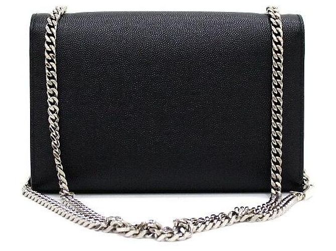 Saint Laurent Bolso de hombro y bandolera Classic Kate Small Monogram con cadena plateada Negro - vista 4