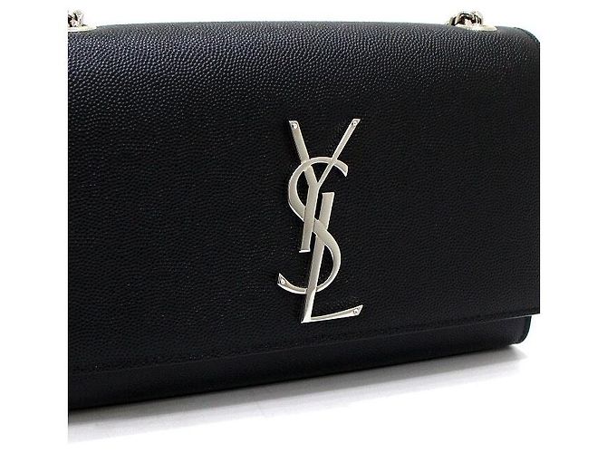 Saint Laurent Bolso de hombro y bandolera Classic Kate Small Monogram con cadena plateada Negro - vista 8