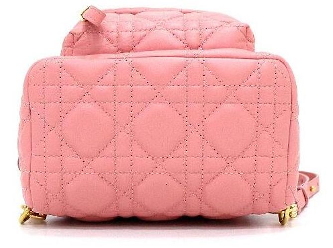 Dior Mini zaino da donna in pelle di agnello Cannage rosa - vista 6