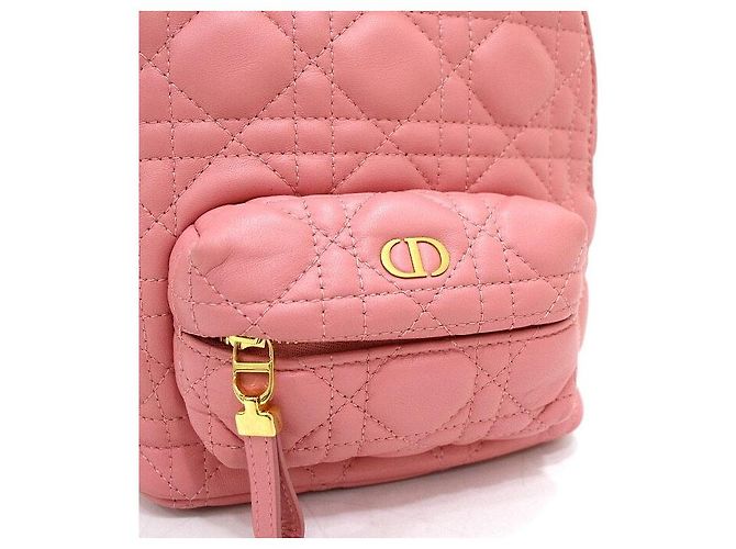 Dior Mini zaino da donna in pelle di agnello Cannage rosa - vista 8