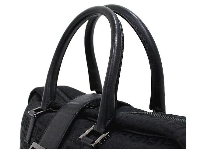Fendi Bolso Tote Maletín Juka de Lona Negra Negro - vista 13