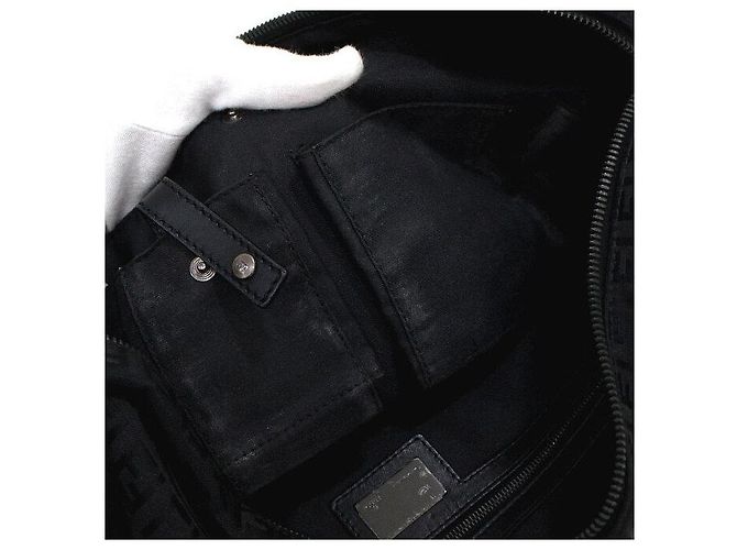 Fendi Bolso Tote Maletín Juka de Lona Negra Negro - vista 6