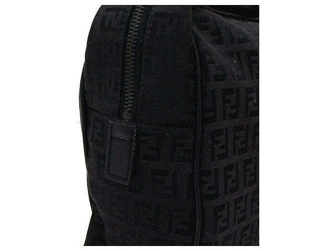Fendi Bolso Tote Maletín Juka de Lona Negra Negro - vista 9