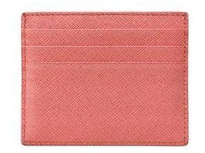 Prada Tarjetero de cuero Saffiano rosa - vista 3