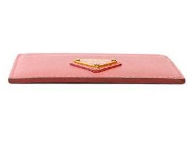 Prada Tarjetero de cuero Saffiano rosa - vista 4