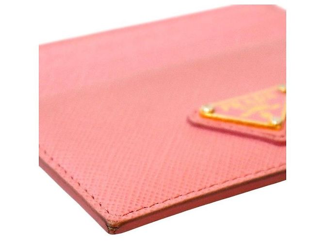 Prada Tarjetero de cuero Saffiano rosa - vista 5