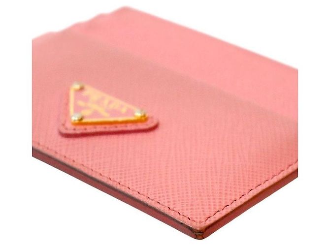 Prada Tarjetero de cuero Saffiano rosa - vista 6