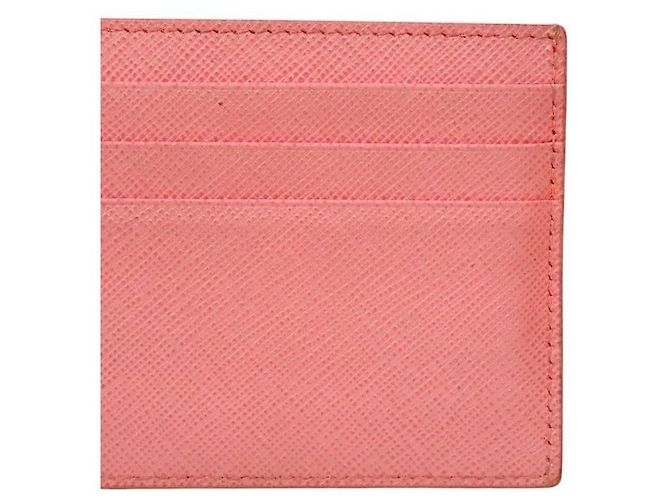 Prada Tarjetero de cuero Saffiano rosa - vista 9