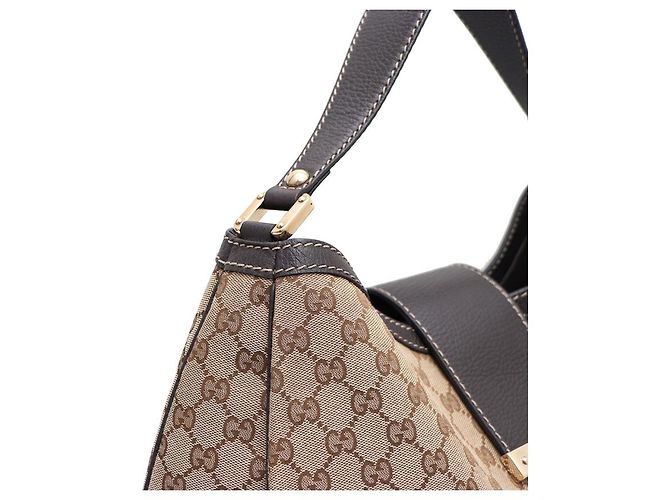 Gucci Borsa a tracolla hobo in jacquard logo GG Marrone - vista 13