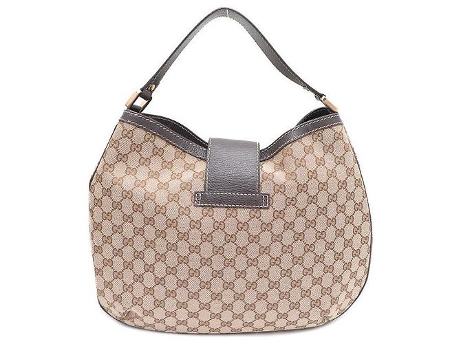 Gucci Borsa a tracolla hobo in jacquard logo GG Marrone - vista 3