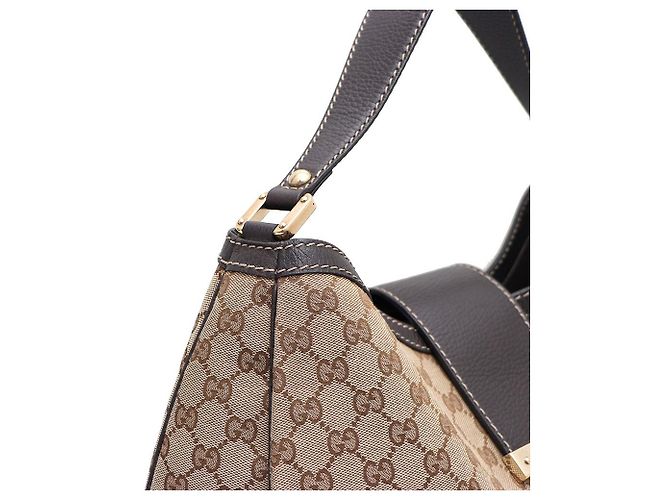Gucci Borsa a tracolla hobo in jacquard logo GG Marrone - vista 5