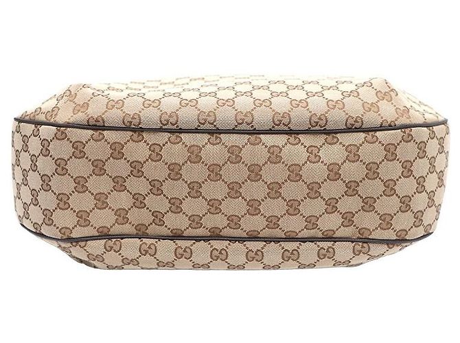 Gucci Borsa a tracolla hobo in jacquard logo GG Marrone - vista 7