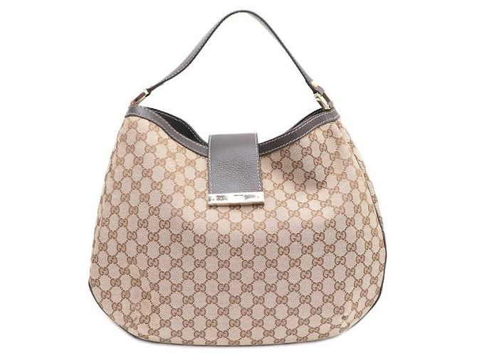 Gucci Borsa a tracolla hobo in jacquard logo GG Marrone - vista 9