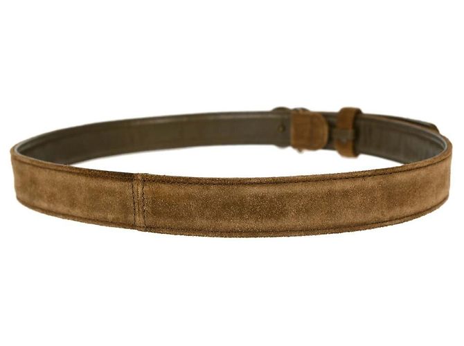 Cintura Chanel CC Turnlock in camoscio Marrone - vista 2
