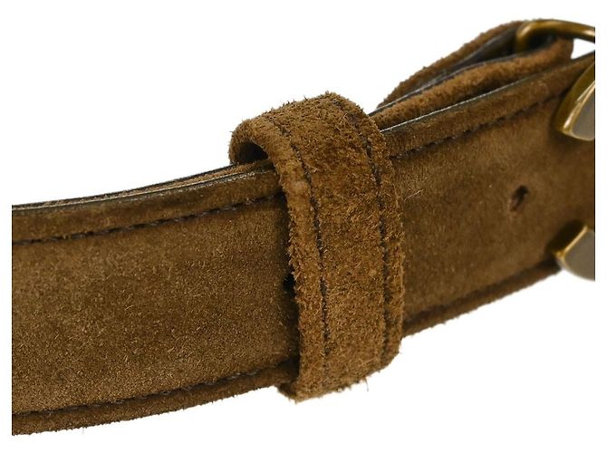 Cintura Chanel CC Turnlock in camoscio Marrone - vista 5