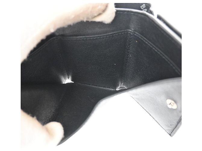 Balenciaga Logo Trifold Wallet Leather Mini Schwarz - Ansicht 5