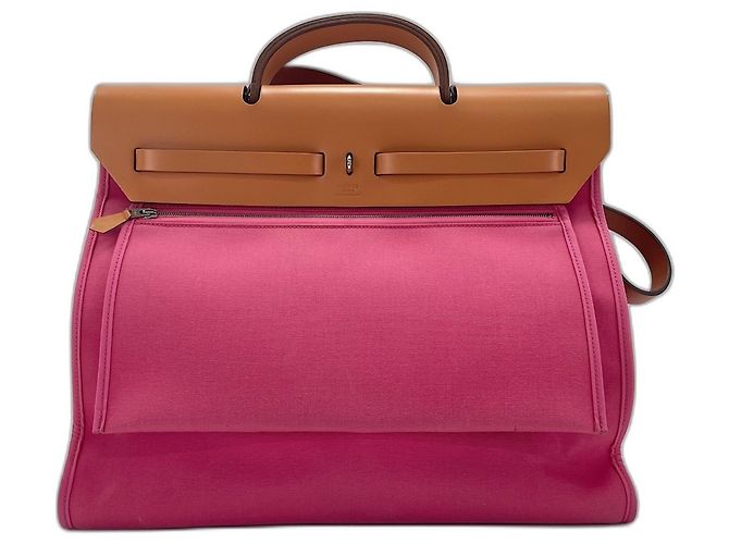 Hermès Borsa Tote Hermes Herbag MM Rosa - vista 2