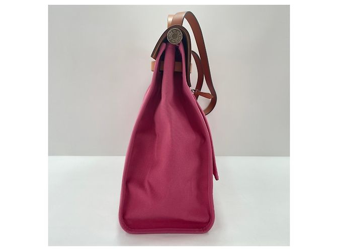 Hermès Borsa Tote Hermes Herbag MM Rosa - vista 3