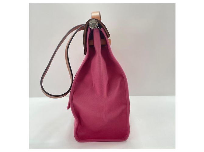 Hermès Borsa Tote Hermes Herbag MM Rosa - vista 4