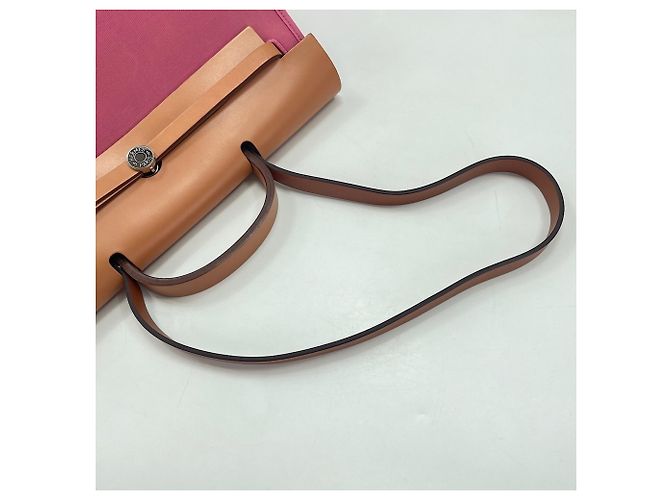 Hermès Borsa Tote Hermes Herbag MM Rosa - vista 8