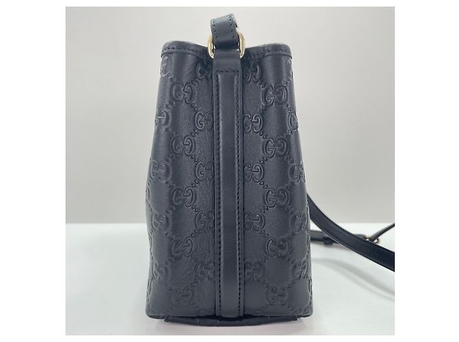 Borsa Secchiello Gucci Nano Logo Embossed Spalla Black Nero - vista 3
