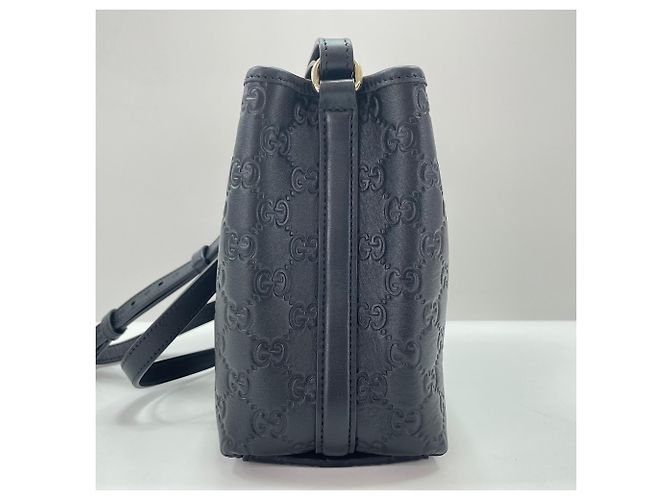 Borsa Secchiello Gucci Nano Logo Embossed Spalla Black Nero - vista 4