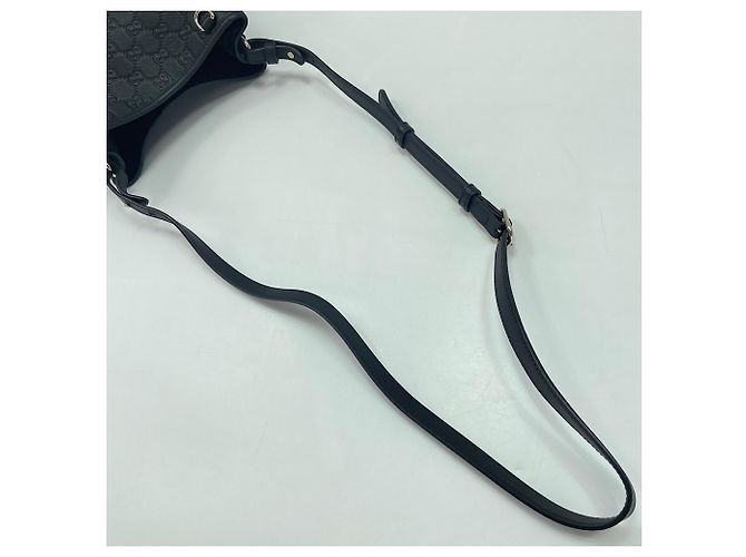 Borsa Secchiello Gucci Nano Logo Embossed Spalla Black Nero - vista 7