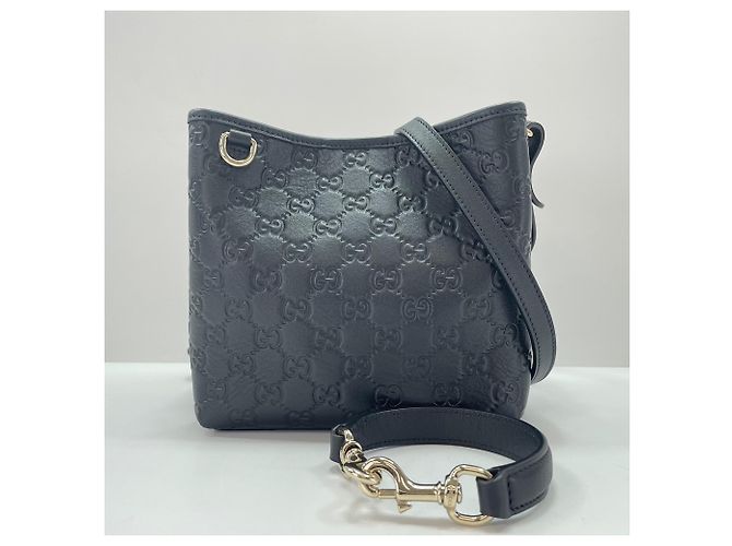 Borsa Secchiello Gucci Nano Logo Embossed Spalla Black Nero - vista 9