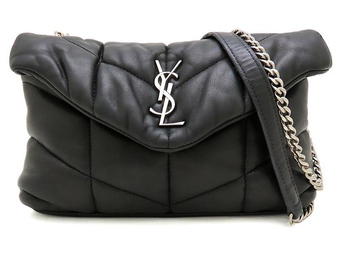 Borsa a tracolla Yves Saint Laurent Lulu Puffer Nero - vista 2