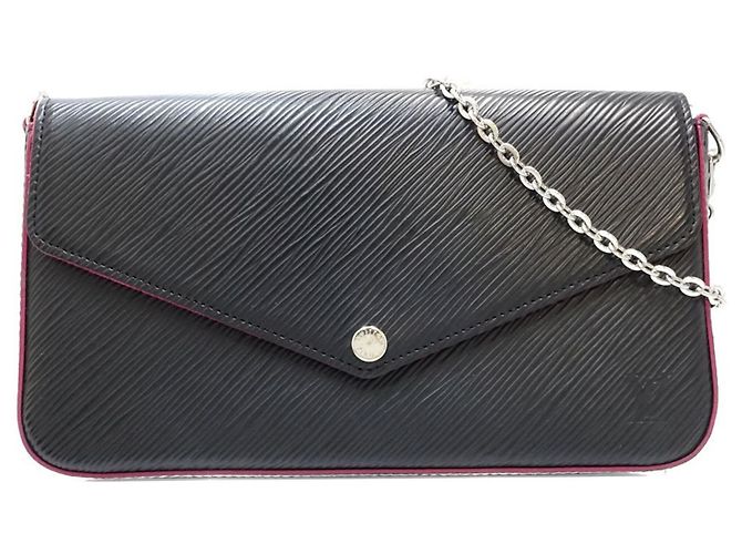 Louis Vuitton Epi Chain Wallet Pochette Felicie Nero Rosa - vista 2