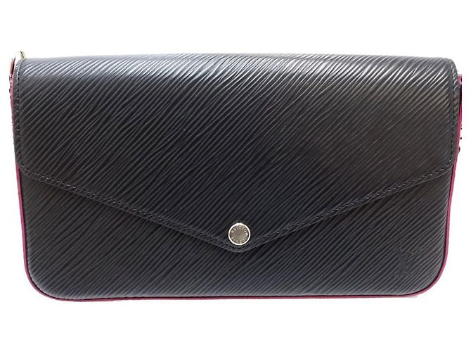 Louis Vuitton Epi Chain Wallet Pochette Felicie Nero Rosa - vista 3
