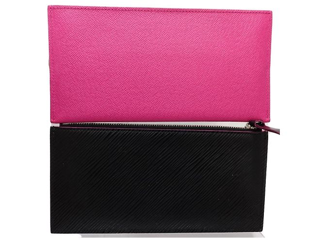 Louis Vuitton Epi Chain Wallet Pochette Felicie Nero Rosa - vista 8