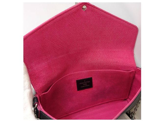 Louis Vuitton Epi Chain Wallet Pochette Felicie Nero Rosa - vista 9