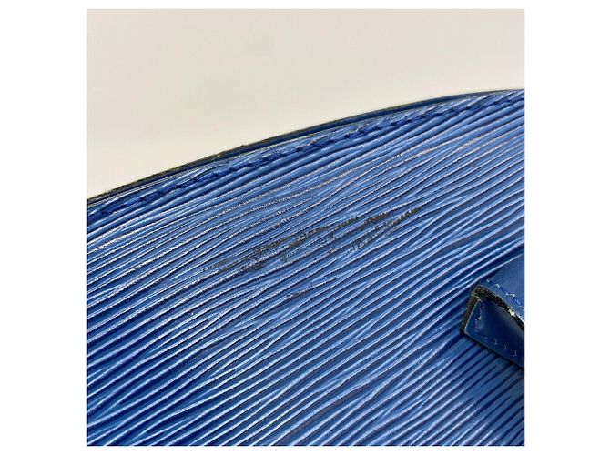 Borsa a tracolla Louis Vuitton Epi Saint Jacques Blu - vista 8