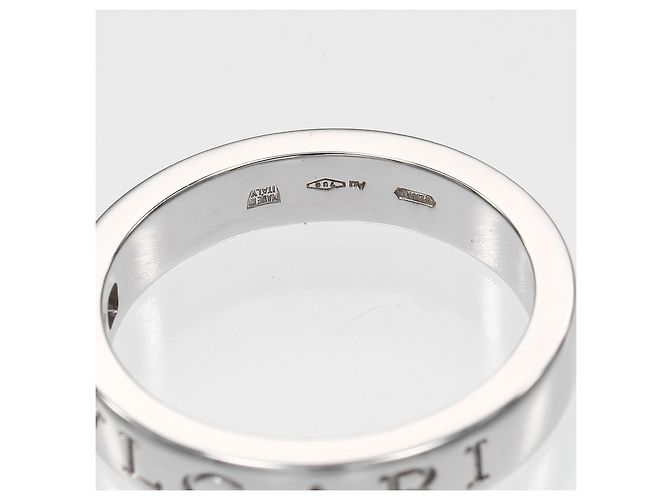 Bulgari Bvlgari B.Zero1 Essential Logo Band 18K White Gold and Diamond Argenté - vue 3