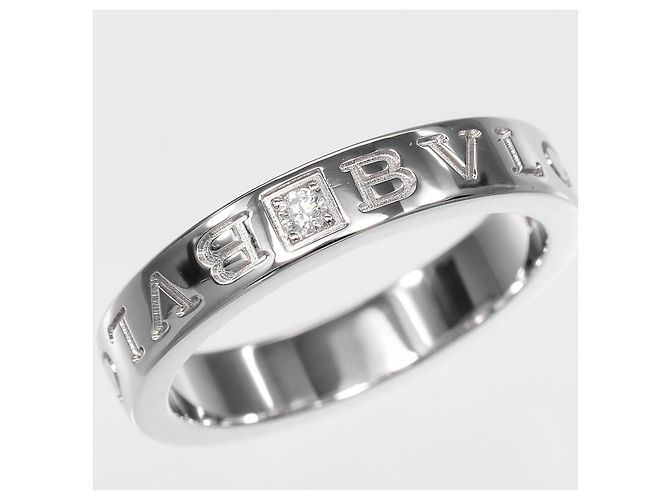 Bulgari Bvlgari B.Zero1 Essential Logo Band 18K White Gold and Diamond Argenté - vue 4