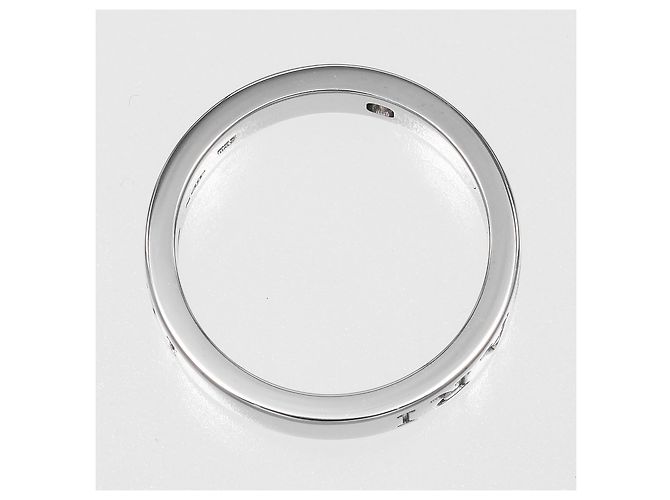 Bulgari Bvlgari B.Zero1 Essential Logo Band 18K White Gold and Diamond Argenté - vue 6