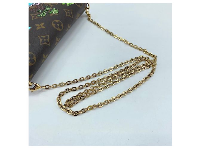 Borsa a tracolla Louis Vuitton Pochette Felicie Marrone - vista 10