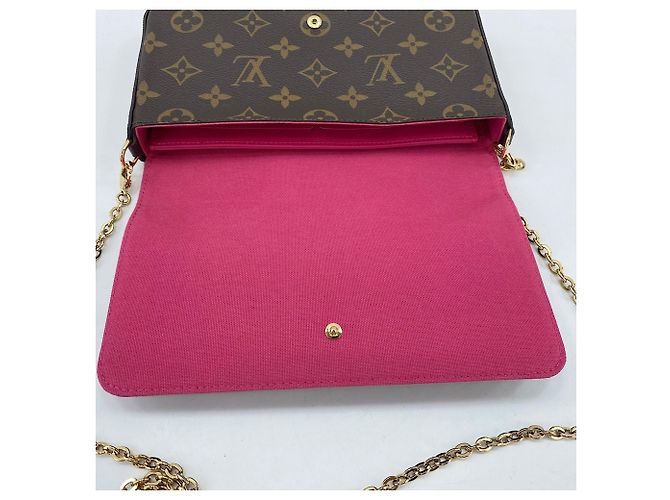Borsa a tracolla Louis Vuitton Pochette Felicie Marrone - vista 11