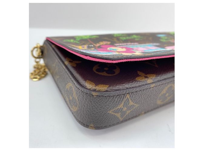 Borsa a tracolla Louis Vuitton Pochette Felicie Marrone - vista 8