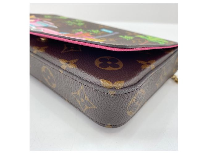 Borsa a tracolla Louis Vuitton Pochette Felicie Marrone - vista 9
