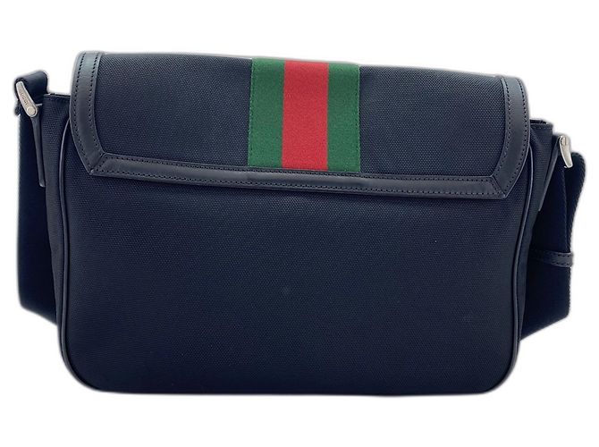 Borsa a tracolla Gucci Web Techno, Black Nero - vista 3