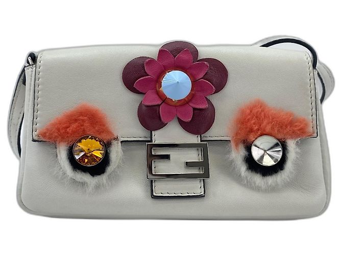 Borsa a spalla Micro Bucket Fendi Bianco - vista 2