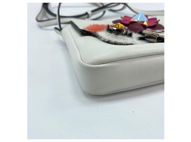 Borsa a spalla Micro Bucket Fendi Bianco - vista 8