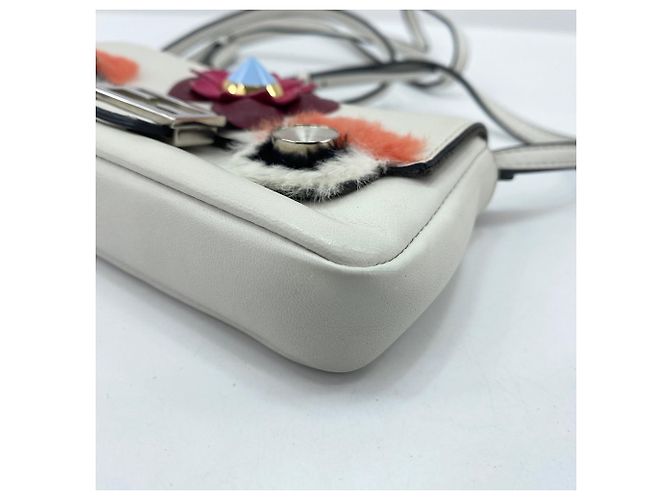 Borsa a spalla Micro Bucket Fendi Bianco - vista 9